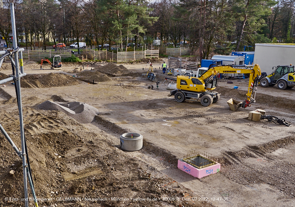 07.12.2022 - Baustelle an der Quiddestraße Haus für Kinder in Neuperlach